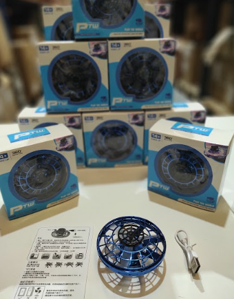 Mini OVNI con Luz Spinner con carga USB-Azul